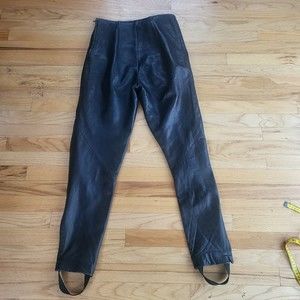 Vtg Firenze Santa Barbara Leather black highwaist ladies pants 10 RUNS SMALL USA